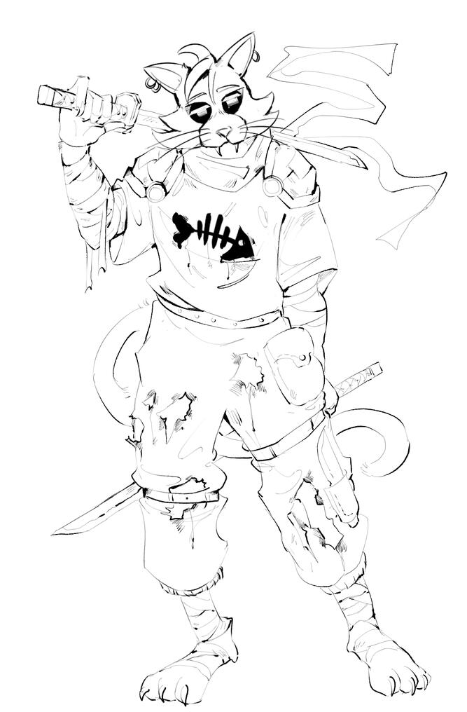 full body (lineart)